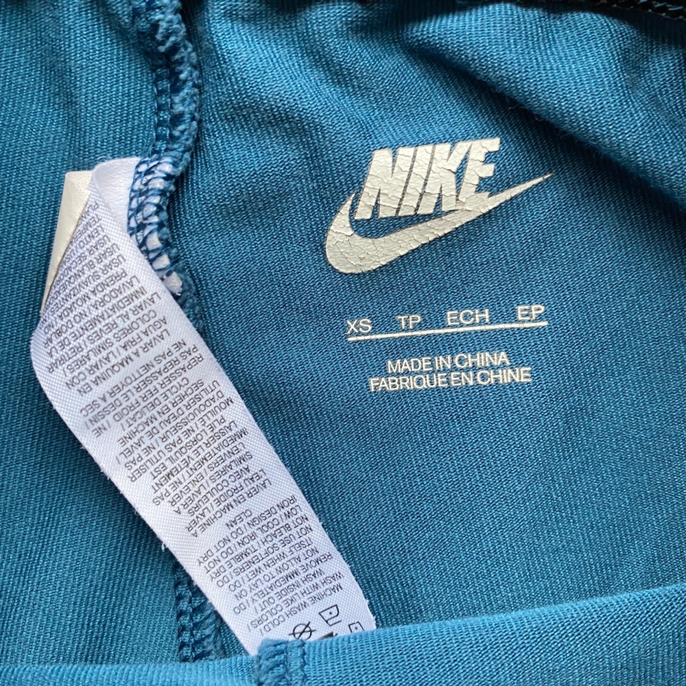 NIKE Stirrup Leggings Leg-a-see Leggings Deep Teal & Animal Print XS - Picture 8 of 11